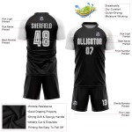 Custom Soccer Black White Jersey Uniform Sublimation Custom Soccer Black White Jersey Uniform Sublimation
