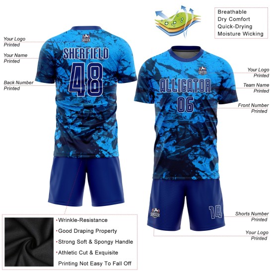 Royal-White Jersey Soccer Tie Custom Uniform Dye Sublimation