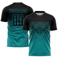 Black Uniform Soccer Jersey Sublimation Teal Custom