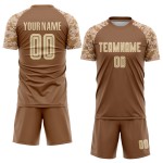 Soccer Uniform Brown Sublimation Jersey Cream-Camo Custom Soccer Uniform Brown Sublimation Jersey Cream-Camo Custom