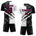Scratch Graffiti Pattern Soccer Sublimation Custom Uniform Black-Pink Jersey Scratch Graffiti Pattern Soccer Sublimation Custom Uniform Black-Pink Jersey