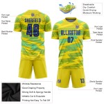 Uniform Sublimation Royal-Light Blue Custom Soccer Jersey Gold Away Uniform Sublimation Royal-Light Blue Custom Soccer Jersey Gold Away