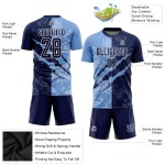 Jersey Graffiti Soccer Sublimation Pattern Navy-Light Uniform Blue Scratch Custom Jersey Graffiti Soccer Sublimation Pattern Navy-Light Uniform Blue Scratch Custom