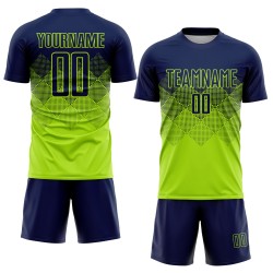 Soccer Green Custom Jersey Navy Sublimation Uniform Neon