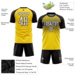 Soccer Yellow Sublimation Jersey White-Black Custom Uniform