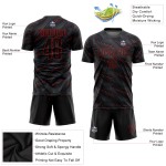 Uniform Jersey Soccer Sublimation Black Custom Red Uniform Jersey Soccer Sublimation Black Custom Red