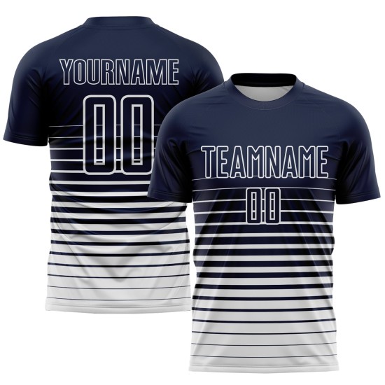 Soccer Pinstripe White Fashion Custom Sublimation Navy Jersey Uniform Fade Soccer Pinstripe White Fashion Custom Sublimation Navy Jersey Uniform Fade