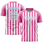 Uniform Sublimation White-Light Custom Soccer Jersey Blue Pink Uniform Sublimation White-Light Custom Soccer Jersey Blue Pink