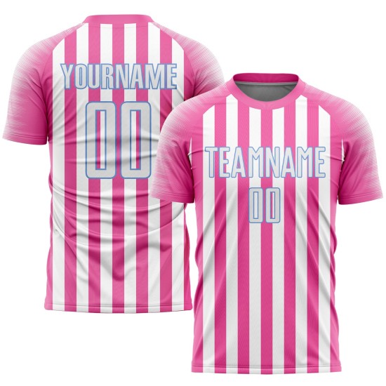 Uniform Sublimation White-Light Custom Soccer Jersey Blue Pink Uniform Sublimation White-Light Custom Soccer Jersey Blue Pink