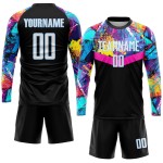 Blue Soccer Jersey Black Uniform White-Light Sublimation Custom Blue Soccer Jersey Black Uniform White-Light Sublimation Custom