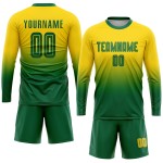 Sublimation Soccer Fashion Fade Gold Kelly Jersey Green Custom Uniform Sublimation Soccer Fashion Fade Gold Kelly Jersey Green Custom Uniform