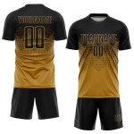 Uniform Old Soccer Sublimation Gold Custom Black Jersey Uniform Old Soccer Sublimation Gold Custom Black Jersey