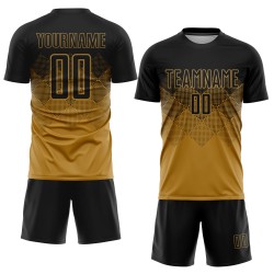 Uniform Old Soccer Sublimation Gold Custom Black Jersey