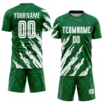 White Uniform Custom Soccer Kelly Sublimation Jersey Green White Uniform Custom Soccer Kelly Sublimation Jersey Green