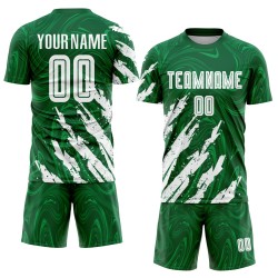 White Uniform Custom Soccer Kelly Sublimation Jersey Green