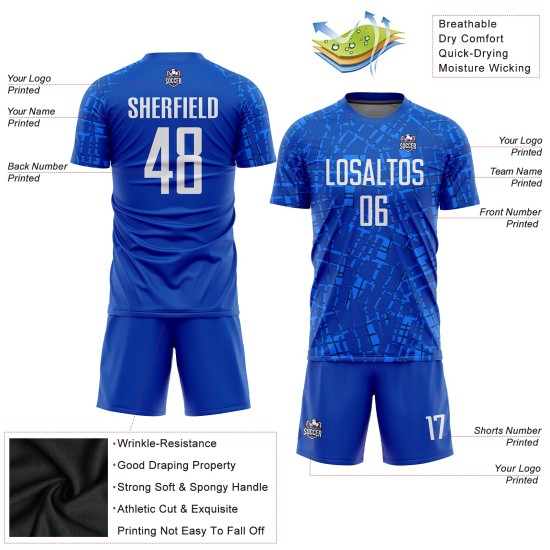 Jersey White Uniform Soccer Custom Sublimation Royal Jersey White Uniform Soccer Custom Sublimation Royal