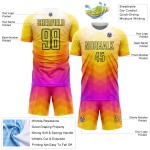 Hot Shapes Soccer Geometric Custom Pink-Black Jersey Yellow Uniform Sublimation Hot Shapes Soccer Geometric Custom Pink-Black Jersey Yellow Uniform Sublimation