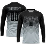 Custom Black Sublimation Soccer Silver Jersey Uniform Custom Black Sublimation Soccer Silver Jersey Uniform