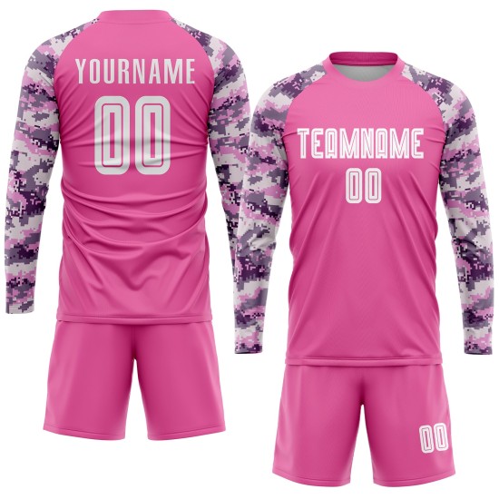 Pink Sublimation Custom Soccer White-Camo Uniform Jersey Pink Sublimation Custom Soccer White-Camo Uniform Jersey
