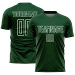 Green Sublimation Custom Soccer Uniform White Geometric Shapes Jersey Green Sublimation Custom Soccer Uniform White Geometric Shapes Jersey
