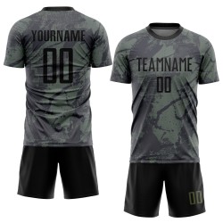 Uniform Olive Sublimation Soccer Service Black Custom Jersey Salute To