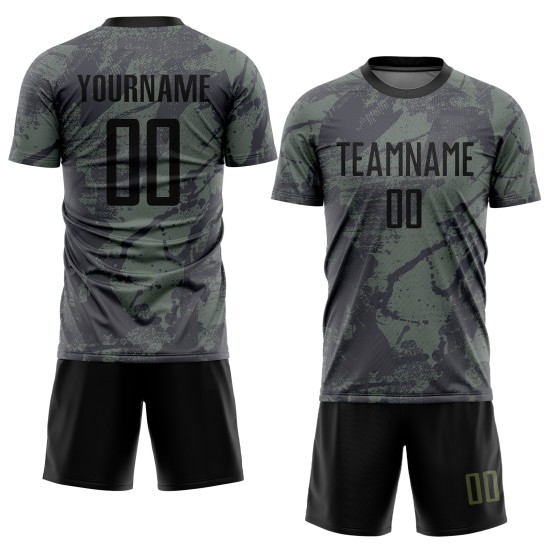 Uniform Olive Sublimation Soccer Service Black Custom Jersey Salute To Uniform Olive Sublimation Soccer Service Black Custom Jersey Salute To