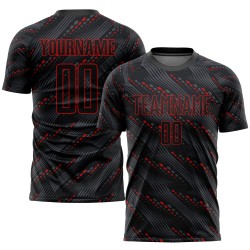 Uniform Jersey Soccer Sublimation Black Custom Red