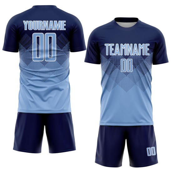 Soccer Navy Uniform Custom Blue-White Light Jersey Sublimation