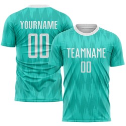 Uniform Soccer Jersey White Sublimation Custom Aqua