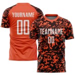 Uniform Sublimation Custom Orange Jersey White-Black Soccer Uniform Sublimation Custom Orange Jersey White-Black Soccer