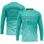 Aqua-Black Aqua Uniform Sublimation Soccer Jersey Custom Aqua-Black Aqua Uniform Sublimation Soccer Jersey Custom
