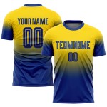 Fashion Jersey Sublimation Uniform Gold Royal Soccer Fade Custom Fashion Jersey Sublimation Uniform Gold Royal Soccer Fade Custom