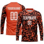 Uniform Sublimation Custom Orange Jersey White-Black Soccer Uniform Sublimation Custom Orange Jersey White-Black Soccer