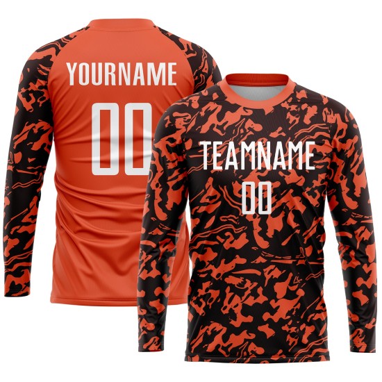 Uniform Sublimation Custom Orange Jersey White-Black Soccer Uniform Sublimation Custom Orange Jersey White-Black Soccer