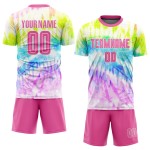 Tie Sublimation Custom Uniform Pink-White Dye Jersey Soccer Tie Sublimation Custom Uniform Pink-White Dye Jersey Soccer