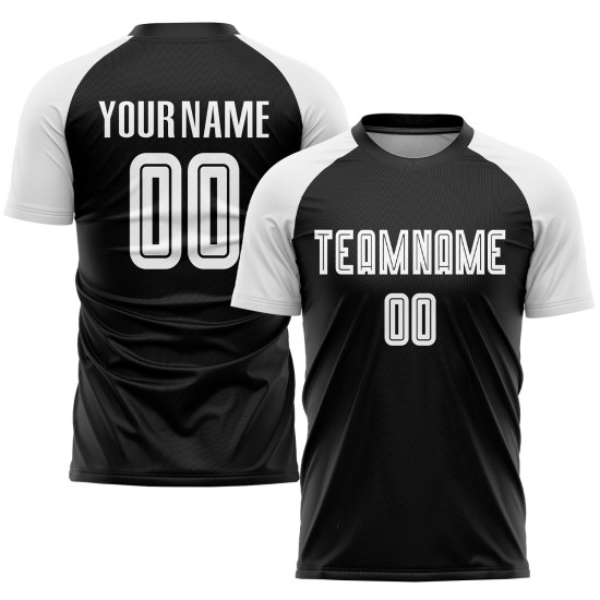 Custom Soccer Black White Jersey Uniform Sublimation Custom Soccer Black White Jersey Uniform Sublimation