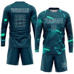 Green-Teal Uniform Jersey Soccer Sublimation Custom Green Green-Teal Uniform Jersey Soccer Sublimation Custom Green