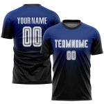 Fade Soccer Custom Jersey White-Black Royal Uniform Sublimation Fashion Fade Soccer Custom Jersey White-Black Royal Uniform Sublimation Fashion