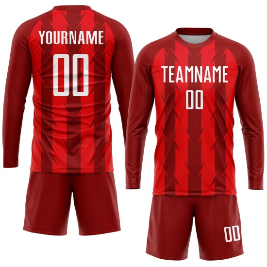 Custom Jersey Soccer Red Sublimation White Uniform Custom Jersey Soccer Red Sublimation White Uniform