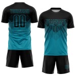 Jersey Black Custom Sublimation Soccer Teal Uniform Jersey Black Custom Sublimation Soccer Teal Uniform