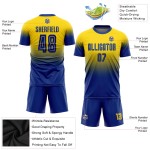 Fashion Jersey Sublimation Uniform Gold Royal Soccer Fade Custom Fashion Jersey Sublimation Uniform Gold Royal Soccer Fade Custom