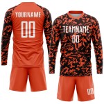 Uniform Sublimation Custom Orange Jersey White-Black Soccer Uniform Sublimation Custom Orange Jersey White-Black Soccer