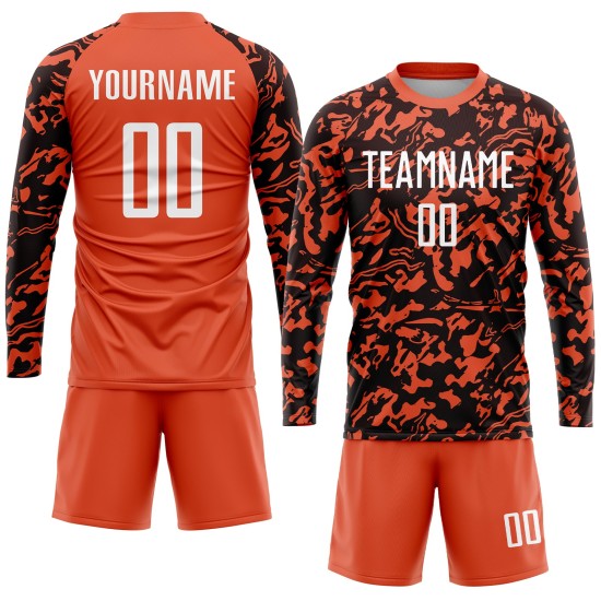 Uniform Sublimation Custom Orange Jersey White-Black Soccer Uniform Sublimation Custom Orange Jersey White-Black Soccer