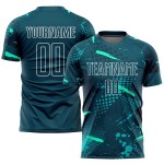 Green-Teal Uniform Jersey Soccer Sublimation Custom Green Green-Teal Uniform Jersey Soccer Sublimation Custom Green