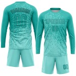 Aqua-Black Aqua Uniform Sublimation Soccer Jersey Custom Aqua-Black Aqua Uniform Sublimation Soccer Jersey Custom