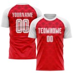 Soccer White Away Uniform Sublimation Red Custom Jersey Soccer White Away Uniform Sublimation Red Custom Jersey