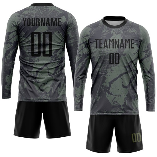 Uniform Olive Sublimation Soccer Service Black Custom Jersey Salute To Uniform Olive Sublimation Soccer Service Black Custom Jersey Salute To