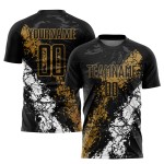 Jersey Gold-White Sublimation Black Custom Old Soccer Uniform Jersey Gold-White Sublimation Black Custom Old Soccer Uniform