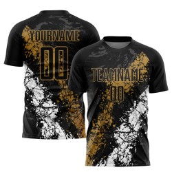 Jersey Gold-White Sublimation Black Custom Old Soccer Uniform