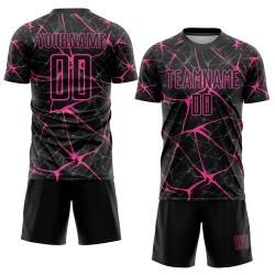Sublimation Jersey Custom Uniform Pink Soccer Black